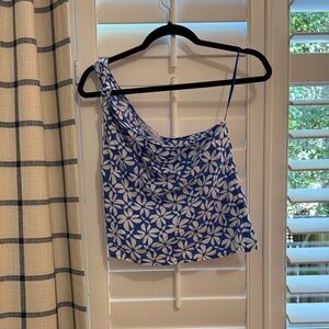 Mango Blue and White Floral Camisole